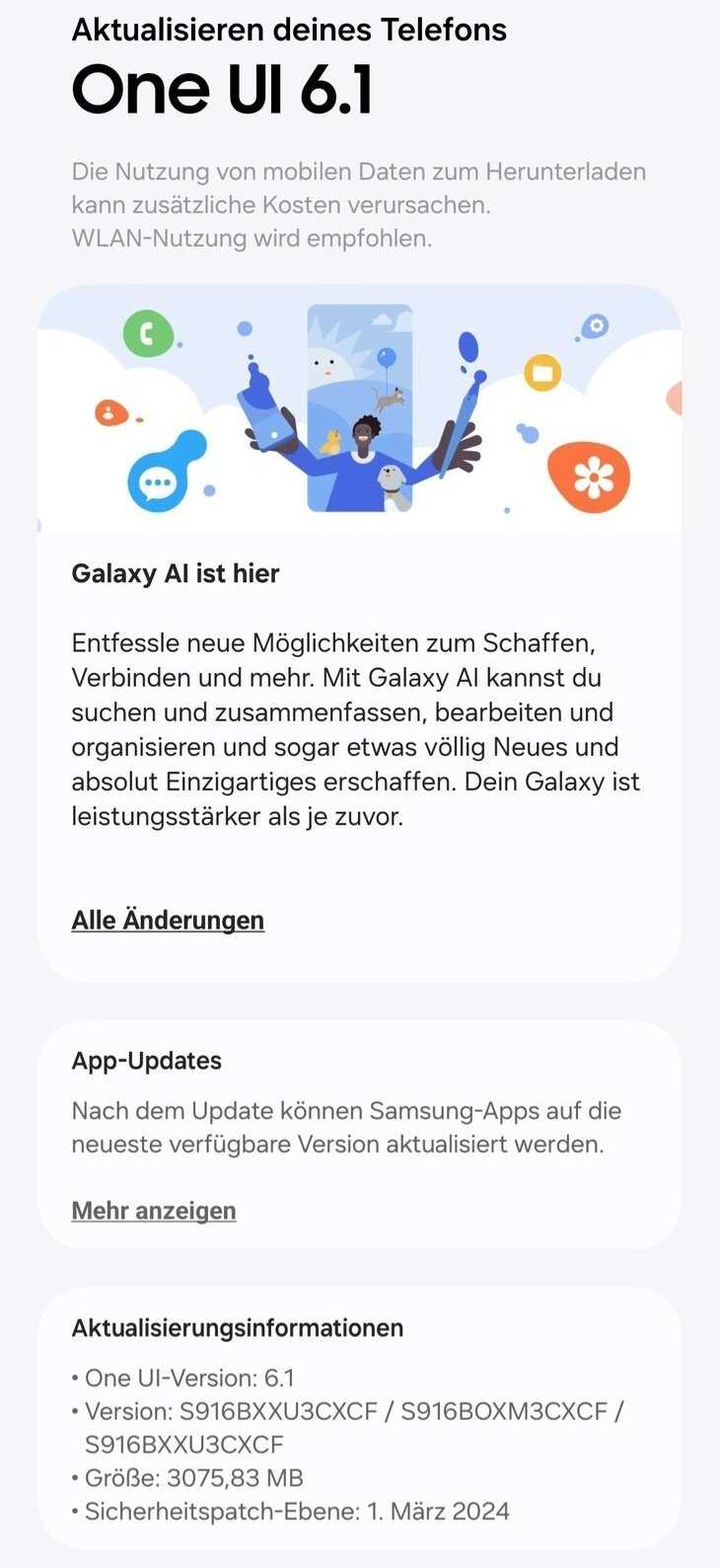One UI 6.1 update for Galaxy S23