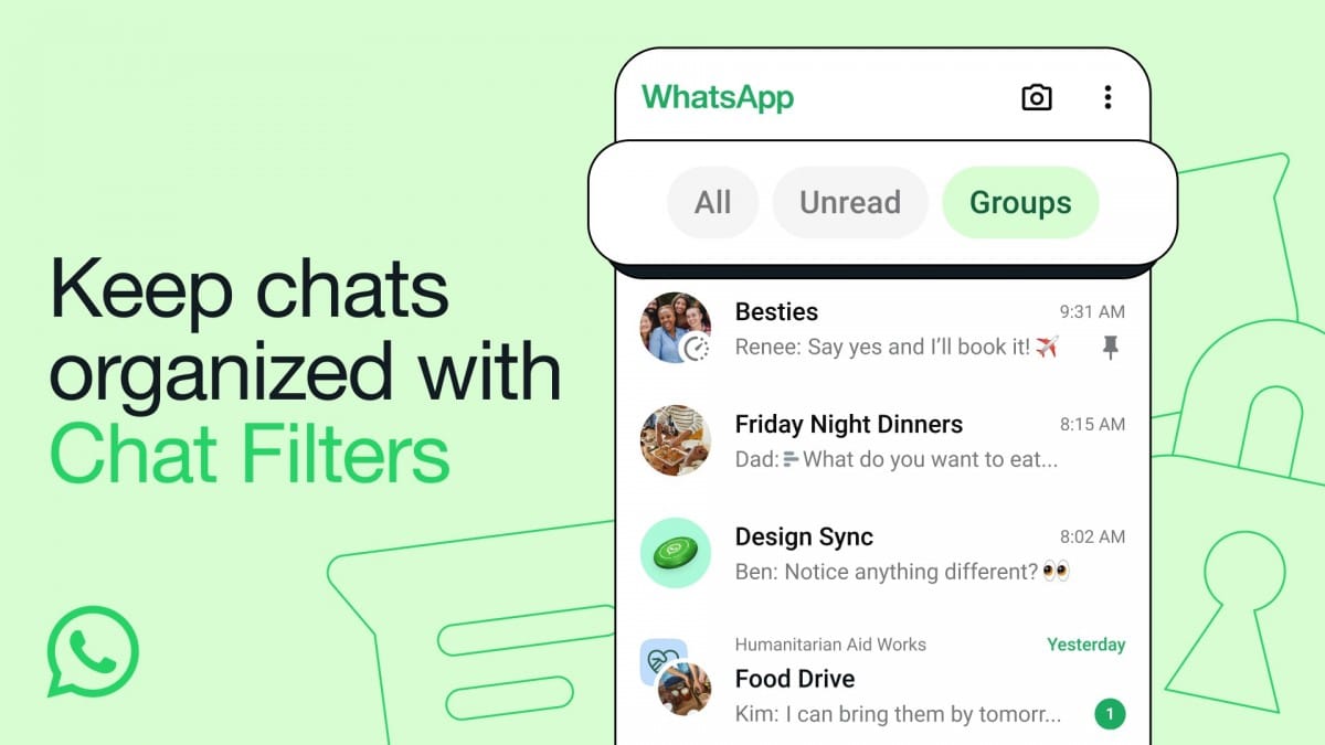 Chat filters are now available on WhatsApp