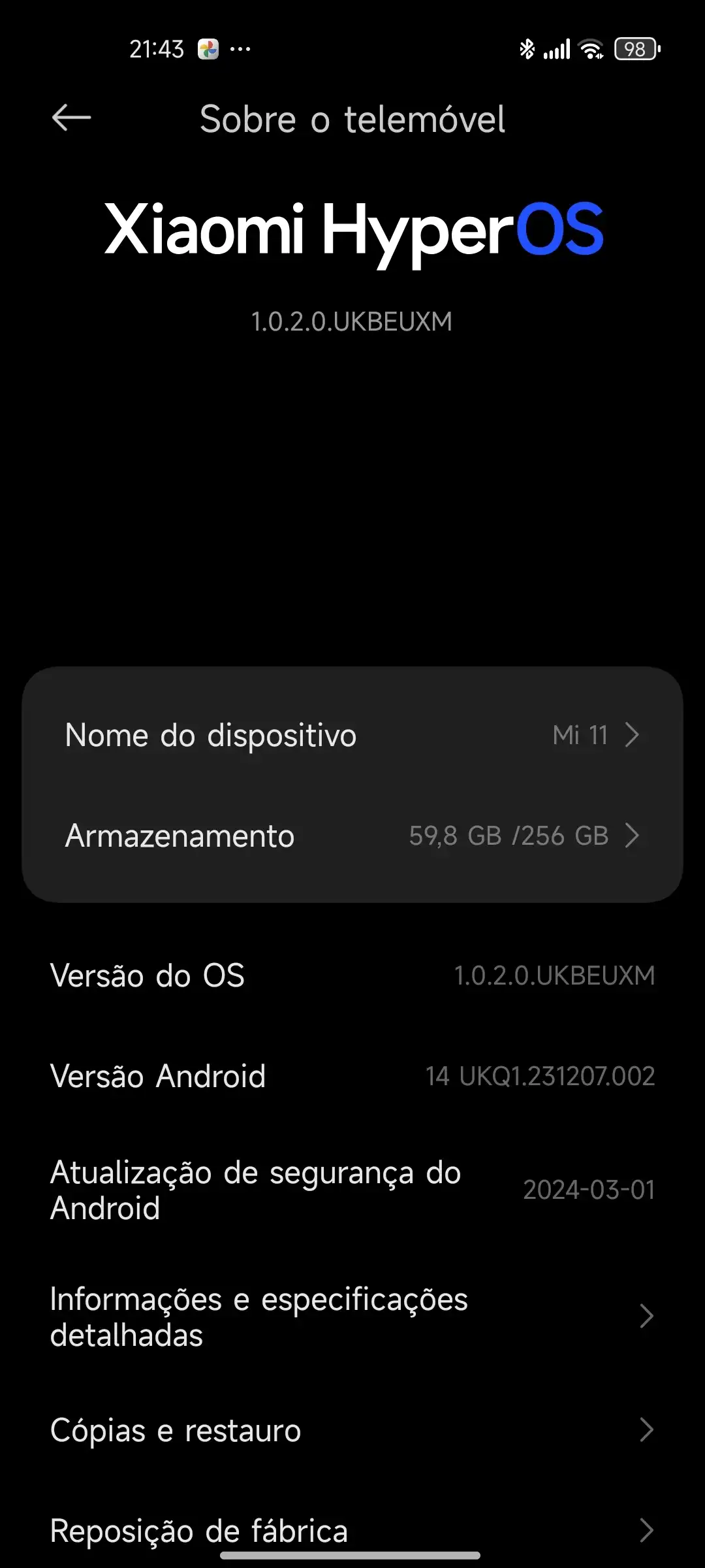 Xiaomi 11 Android 14