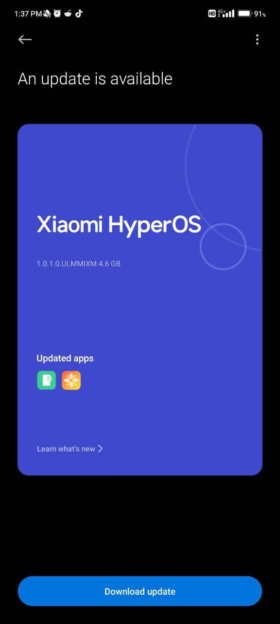 Global POCO F4 Android 14 HyperOS update 