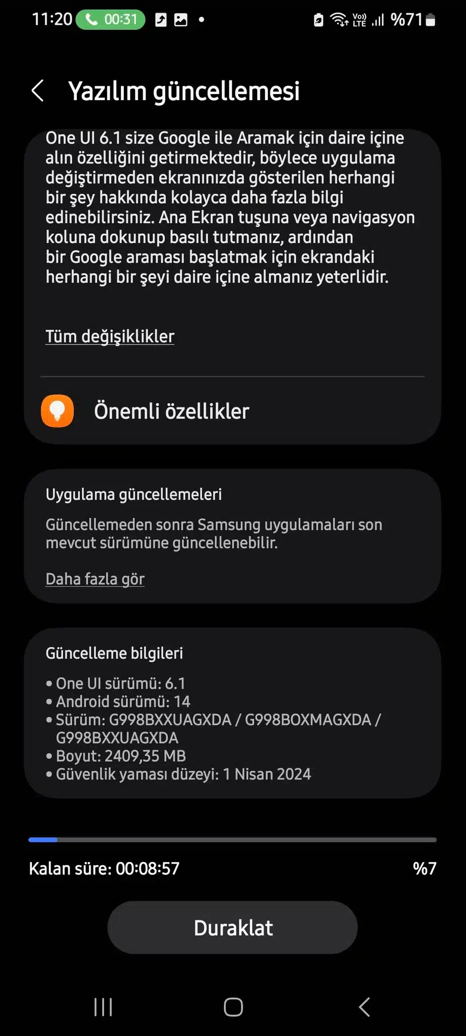 Galaxy S21 One UI 6.1 update