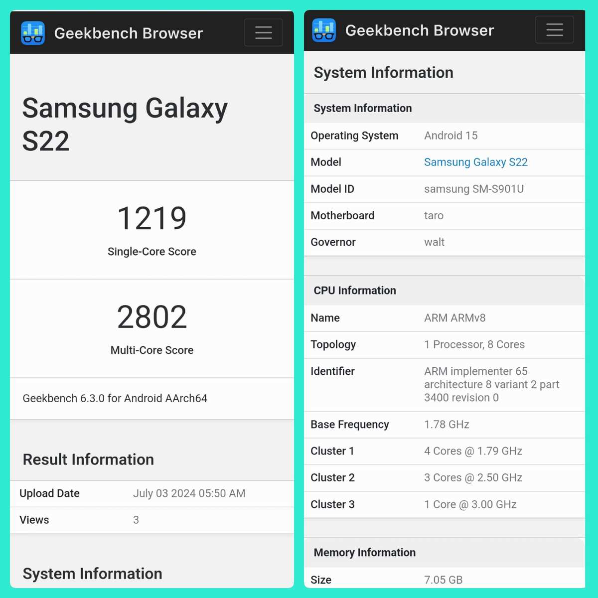 Galaxy S22 Android 15