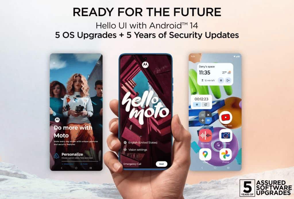 Five years of Android OS updates for Motorola phones