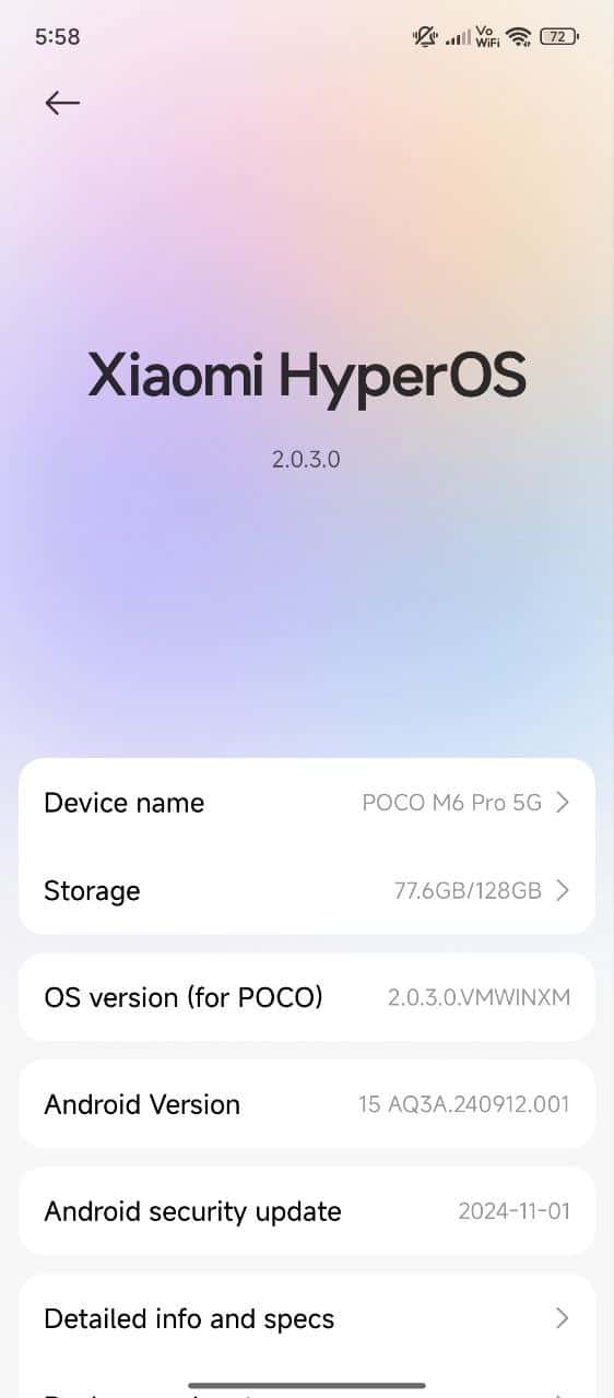 POCO M6 Pro 5G hyperOS 2