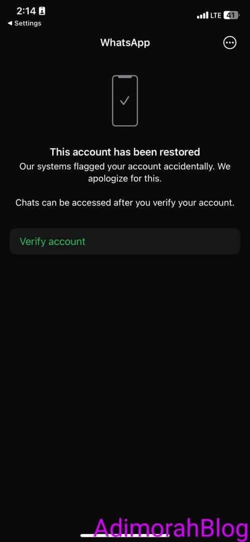 This account can no longer use WhatsApp: how to restore your account