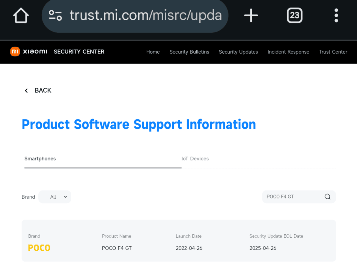 POCO F4 GT Android 15 update