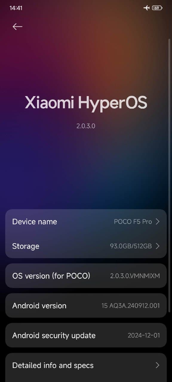 Global POCO F5 Pro Android 15-based HyperOS 2 update 