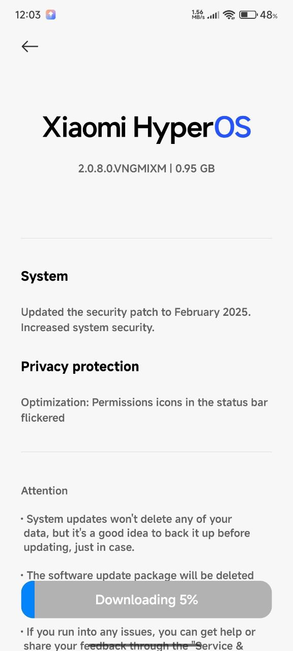 A new Redmi Note 13 update with February 2025 security patch 