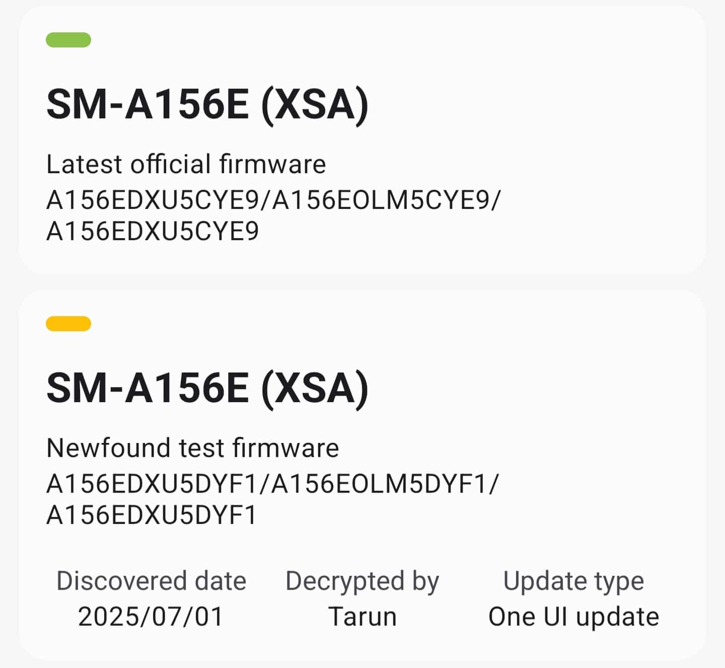 Galaxy A15 One UI 8 build 